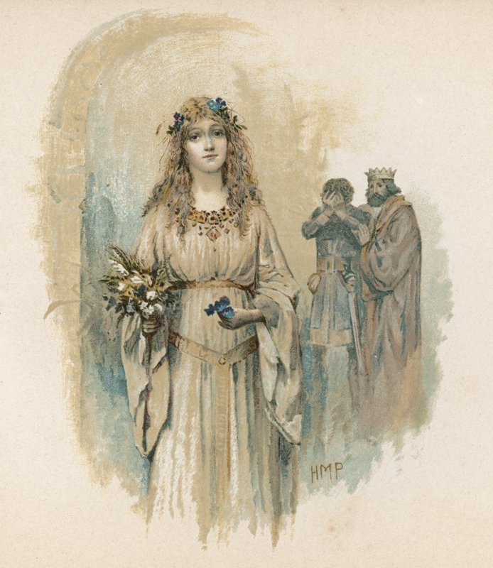 Ophelia fra Hamlet (chromolitho) af Henry Marriott Paget