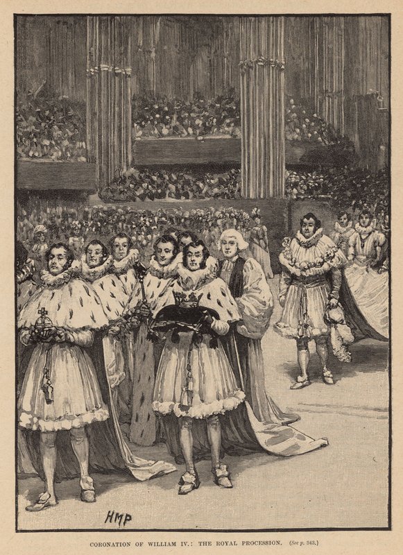 Kroningen af kong Vilhelm IV: Den kongelige procession (gravering) af Henry Marriott Paget
