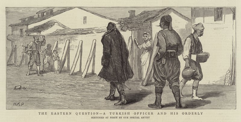 Det østlige spørgsmål, en tyrkisk officer og hans ordensmand af Henry Marriott Paget