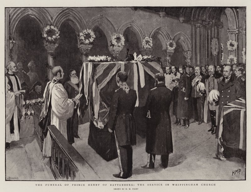 Begravelsen af prins Henrik af Battenberg, gudstjenesten i Whippingham Church af Henry Marriott Paget