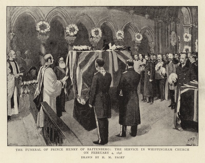 Prins Henrik af Battenbergs begravelse, gudstjenesten i Whippingham Church i 4. februar 1896 af Henry Marriott Paget
