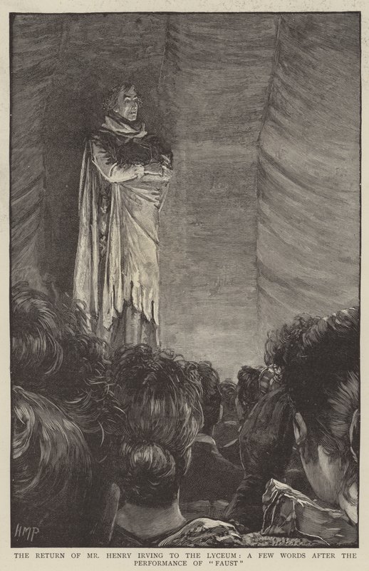 Henry Irvings tilbagevenden til Lyceum, et par ord efter opførelsen af Faust af Henry Marriott Paget