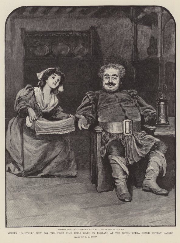 Verdis Falstaff, der nu for første gang opføres i England på Royal Opera House, Covent Garden af Henry Marriott Paget