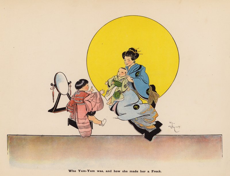 Illustration til The Adventures of a Japanese Doll (farvelitografi) af Henry Mayer