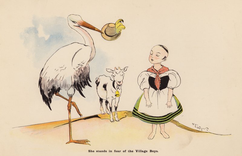 Illustration til The Adventures of a Japanese Doll (farvelitografi) af Henry Mayer