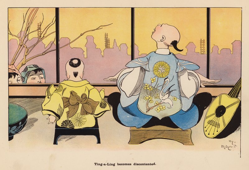 Illustration til The Adventures of a Japanese Doll (farvelitografi) af Henry Mayer