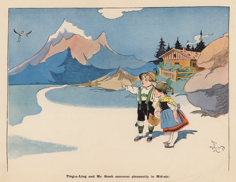Illustration til The Adventures of a Japanese Doll (farvelitografi) af Henry Mayer