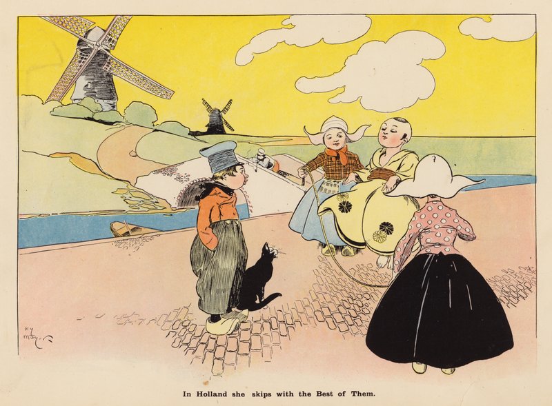 Illustration til The Adventures of a Japanese Doll (farvelitografi) af Henry Mayer