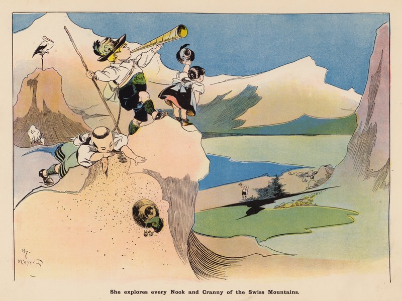 Illustration til The Adventures of a Japanese Doll (farvelitografi) af Henry Mayer