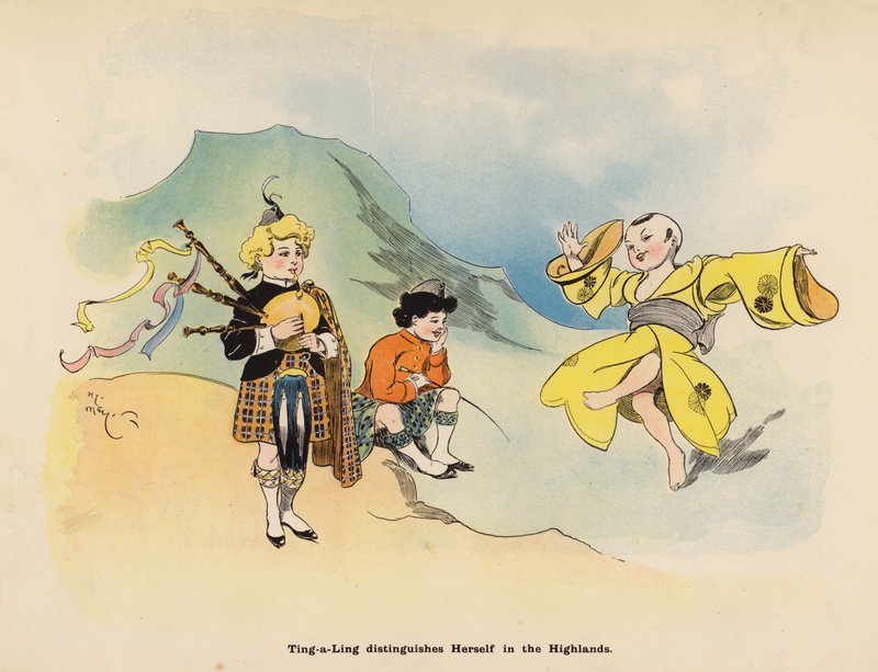 Illustration til The Adventures of a Japanese Doll (farvelitografi) af Henry Mayer