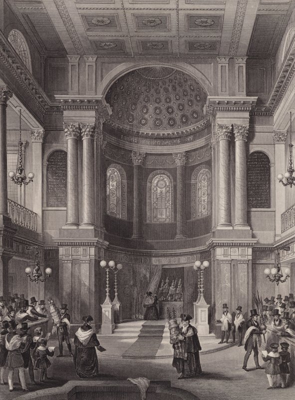 Fejring af løvhyttefesten, jødisk synagoge, Great St Helen