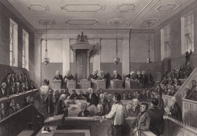 Central Criminal Court, Old Bailey, London (gravering) af Henry Melville