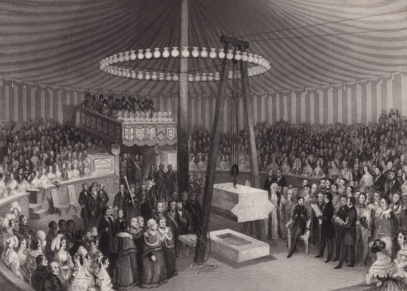 Ceremoni for at lægge den første sten til New Royal Exchange af Albert, Prince Consort, City of London af Henry Melville