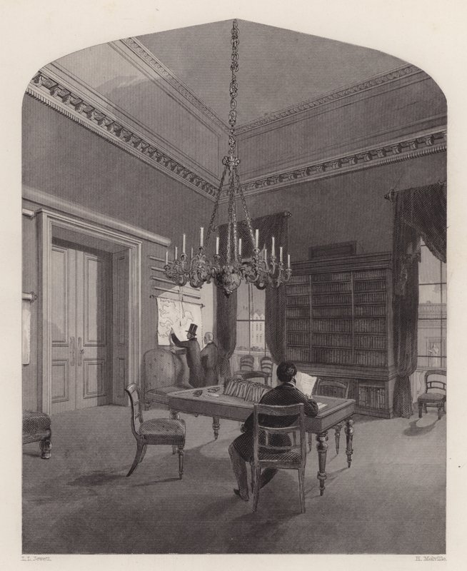 Kortværelse for United Service Club, Westminster, London (gravering) af Henry Melville