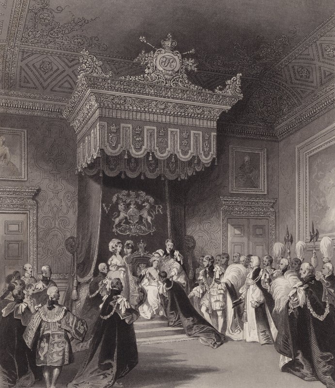 Dronning Victoria på tronen, St James