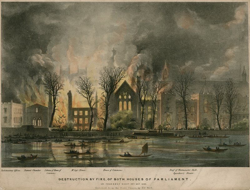 Brand i begge parlamentshuse torsdag aften, den 16. oktober 1834 af Henry O
