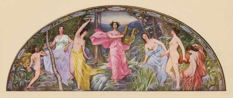 Lyrikkens musik (farvelitografi) af Henry Oliver Walker