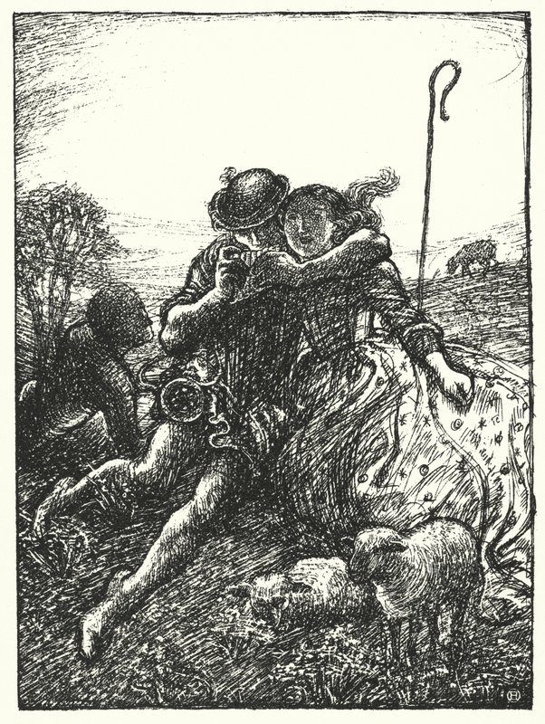 Shakespeares sang: "When shepherds pipe on oaten straws" (litho) af Henry Ospovat