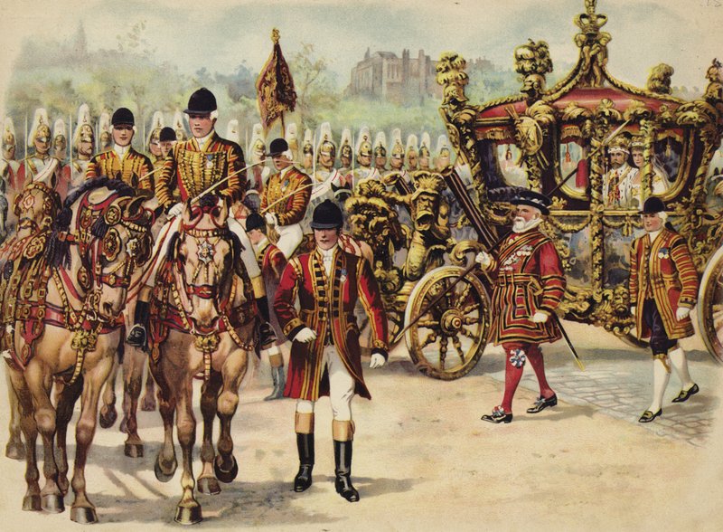 Kroningsprocession af kong George V, 22. juni 1911 (chromolitho) af Henry Payne