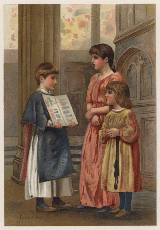 Evensang (farve litho) af Henry Ryland