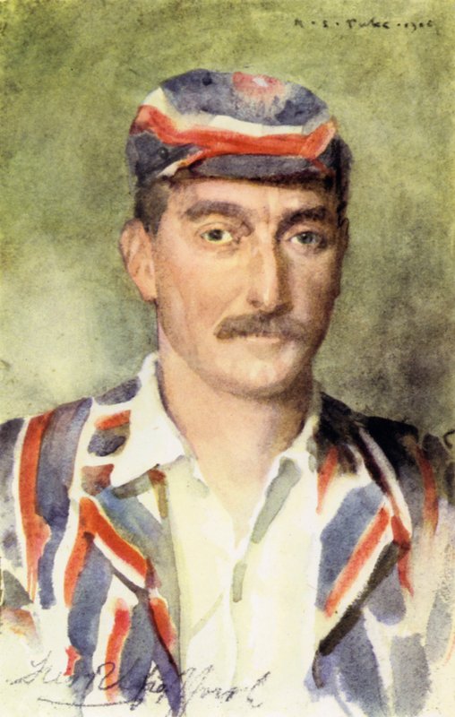 Frederick Robert "Fred" Spofforth, The Demon Bowler (farve litho) af Henry Scott Tuke