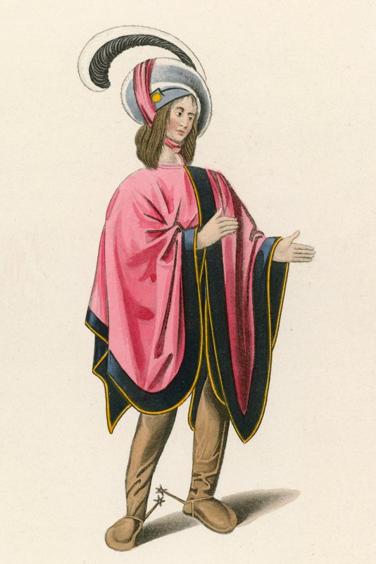 Figur, c 1480, fra British Museum, Royal M S 19 C VIII af Henry Shaw