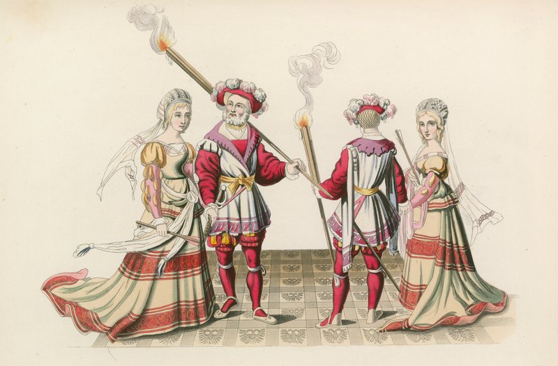 Figurer fra gobeliner, begyndelsen af 1500-tallet af Henry Shaw