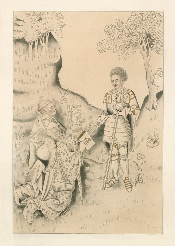 Lydgate præsenterer sin bog for jarlen af Salisbury af Henry Shaw