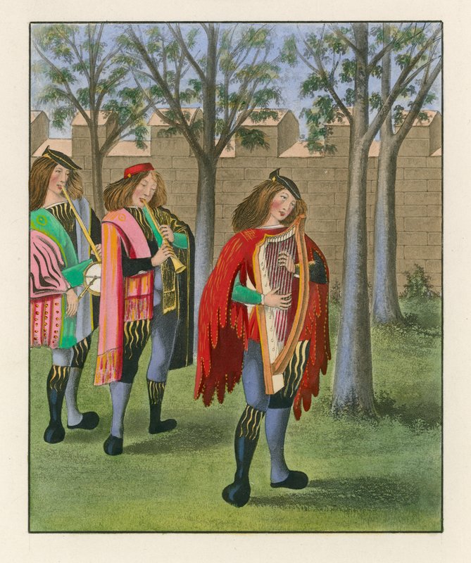 Minstrels, ca 1480 af Henry Shaw