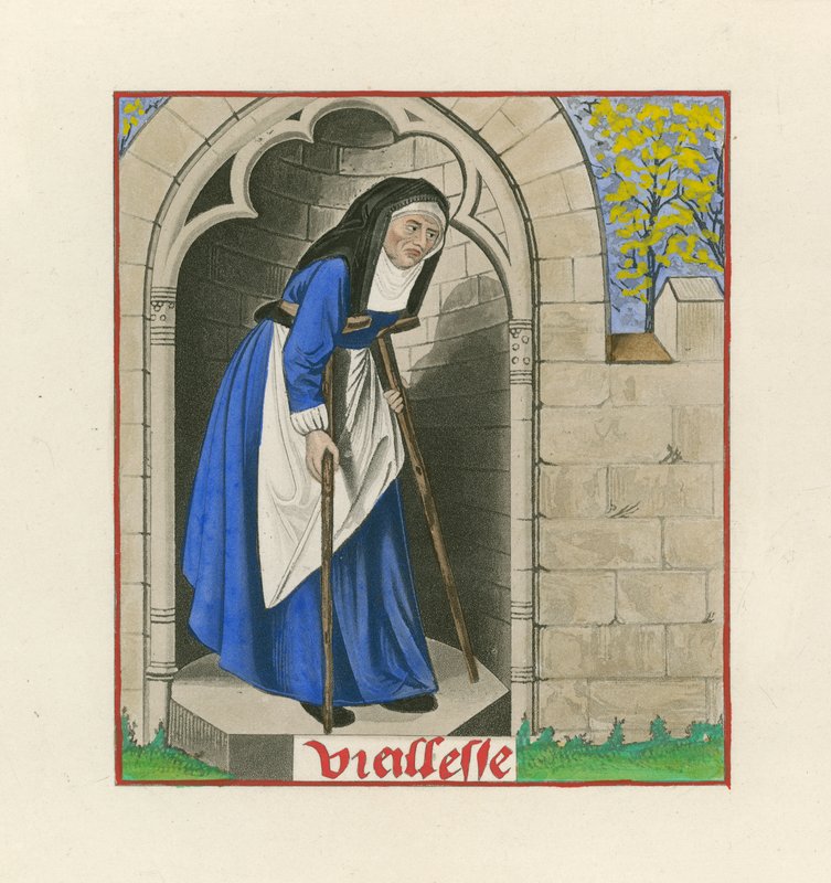 Alderdom, fra Rosens Romance, c 1480 af Henry Shaw