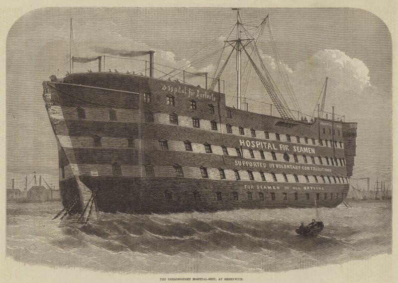 Dreadnought Hospital-Ship, i Greenwich af Henry Spernon Tozer