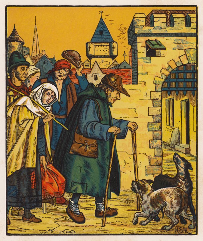 The Jolly Beggars (farvelitografi) af Henry Stacy (after) Marks
