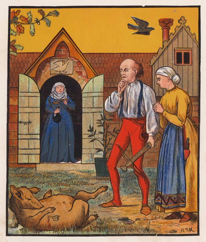 Skrædderen og kragen (farvelitografi) af Henry Stacy (after) Marks