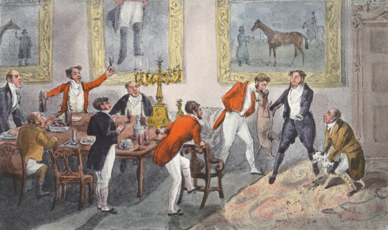 Blod og tyrehund (litografi) af Henry Thomas (after) Alken