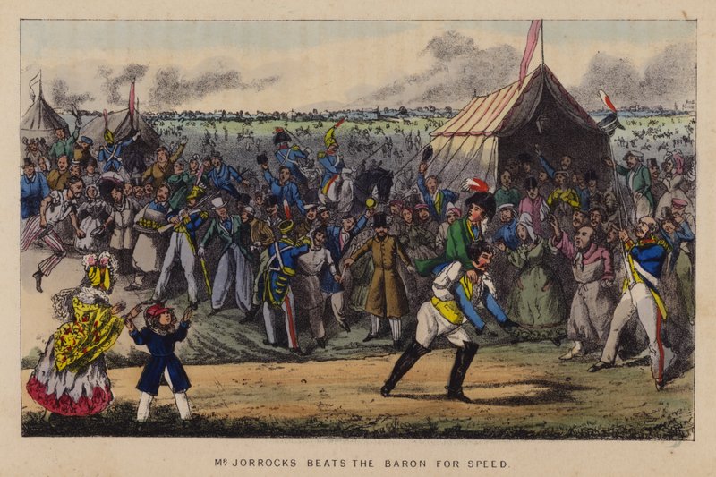 Illustration til Jorrocks Jaunts and Jollities (farve litho) af Henry Thomas (after) Alken