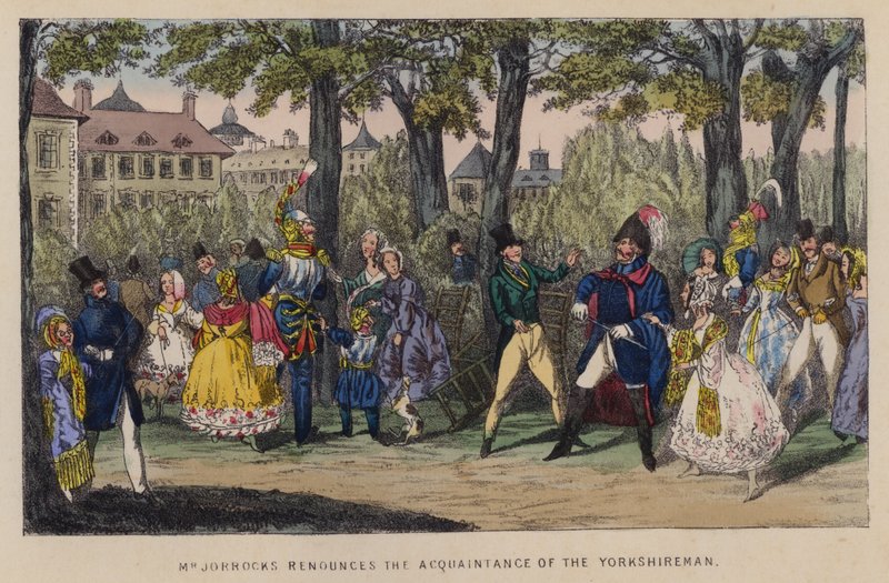 Illustration til Jorrocks Jaunts and Jollities (farve litho) af Henry Thomas (after) Alken