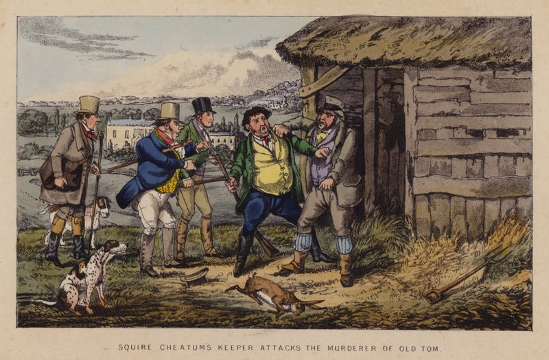 Illustration til Jorrocks Jaunts and Jollities (farve litho) af Henry Thomas (after) Alken