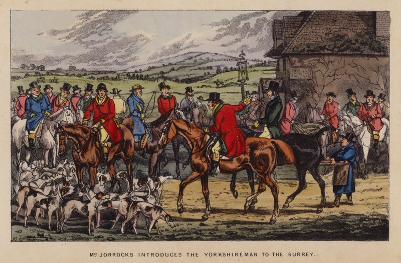 Illustration til Jorrocks Jaunts and Jollities (farve litho) af Henry Thomas (after) Alken