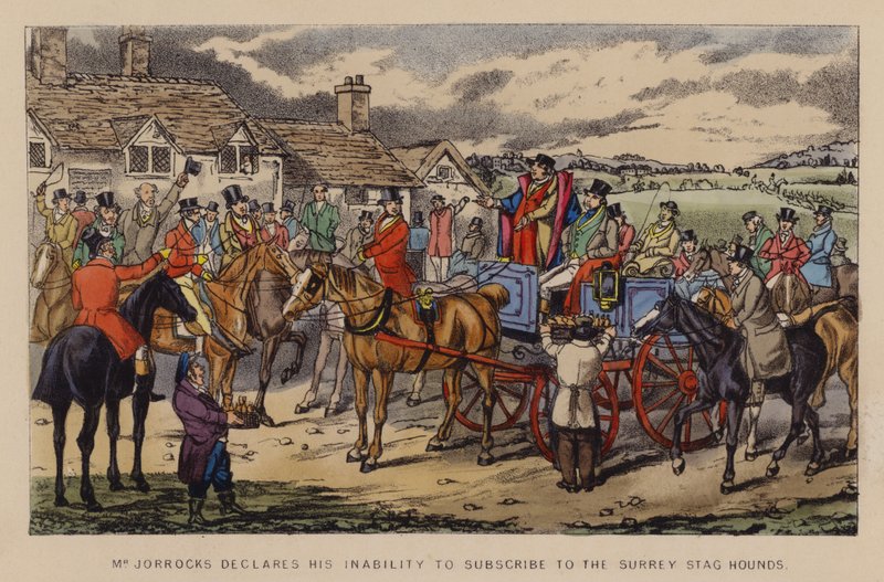 Illustration til Jorrocks Jaunts and Jollities (farve litho) af Henry Thomas (after) Alken