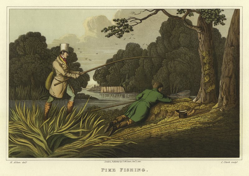 Geddefiskeri (chromolitho) af Henry Thomas Alken