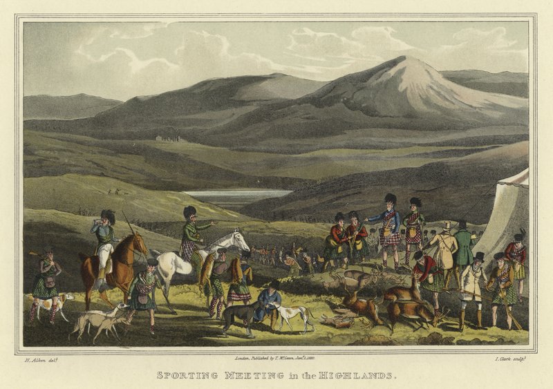 Sportsmøde i højlandet (chromolitho) af Henry Thomas Alken