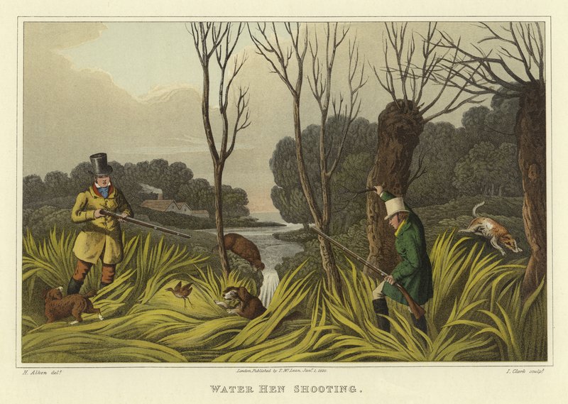 Vandhøneskydning (chromolitho) af Henry Thomas Alken
