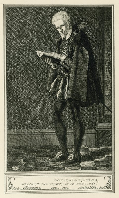 Frontispice til hertuginden af Malfi og den hvide djævel af John Webster (litho) af Henry Weston Keen
