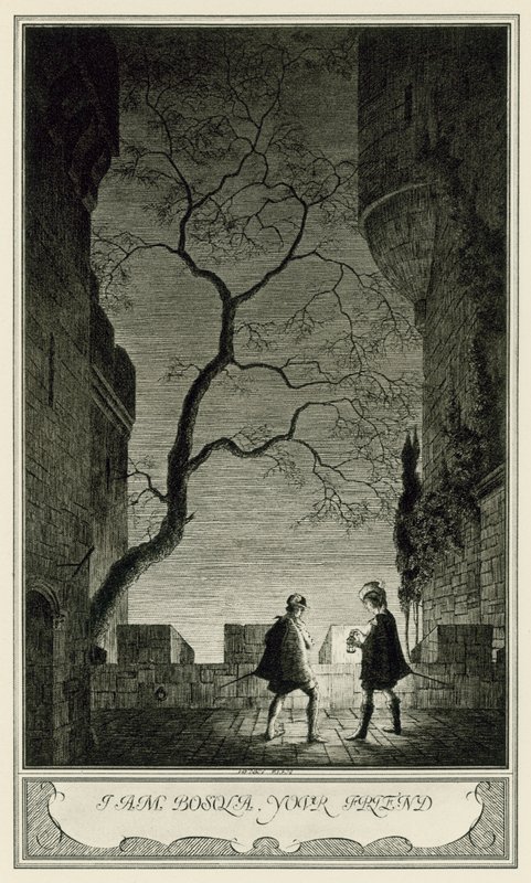 Hertuginden af Malfi af John Webster: Jeg er Bosola, din ven (litho) af Henry Weston Keen
