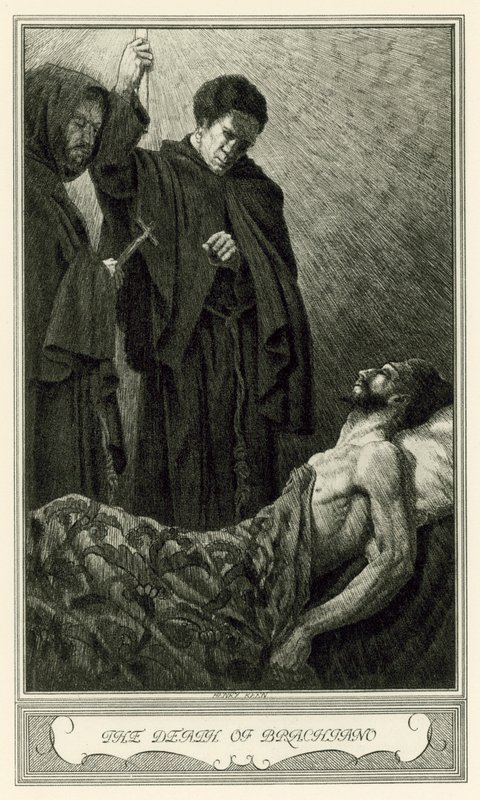 The White Devil af John Webster: The Death of Brachiano (litho) af Henry Weston Keen