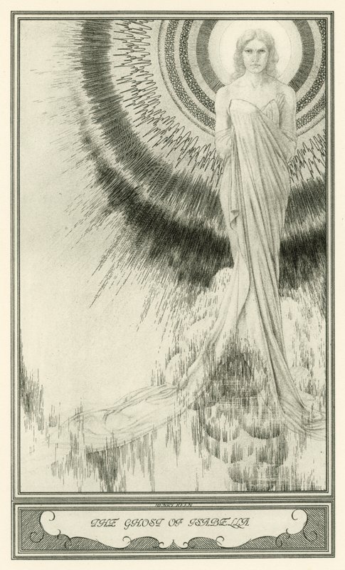 The White Devil af John Webster: The Ghost of Isabella (litho) af Henry Weston Keen