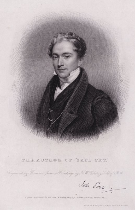 John Poole, engelsk dramatiker, forfatter til Paul Pry (gravering) af Henry William (after) Pickersgill