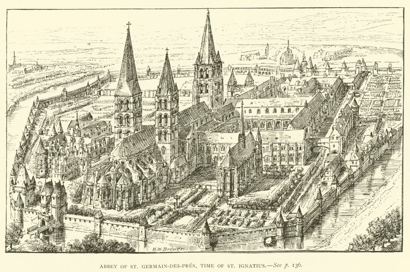 St. Germain-des-Pres kloster, tid for Skt. Ignatius (gravering) af Henry William Brewer