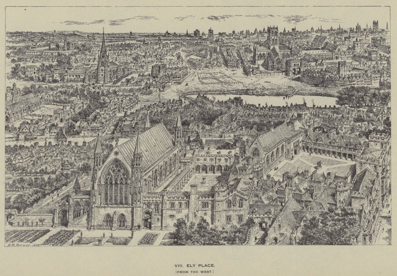 Ely Place, fra vest af Henry William Brewer