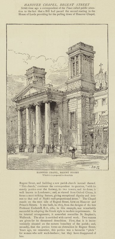 Hannover Kapel, Regent Street af Henry William Brewer